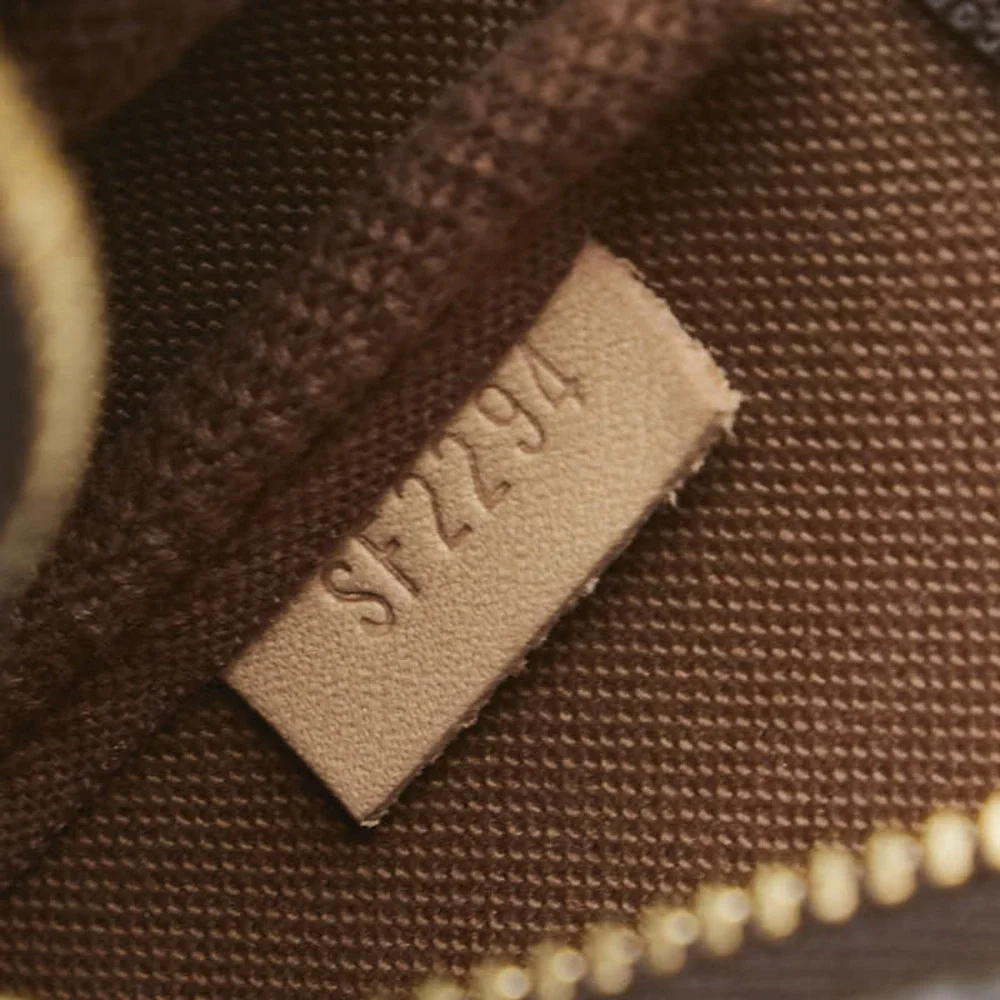 LOUIS VUITTON Authentic Brown Monogram Leather Pochette Mini Bag - Picture 12 of 14